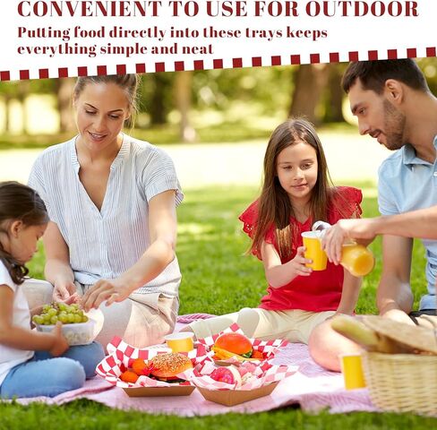 1000 Pieces Disposable Brown Paper Food Tray and Grease Proof Deli Liner, Heavy Duty 2 lb Coated Paperboard Food Boats and Wax Paper Holds Nacho, Taco, Hot Dog and More for Picnics Carnivals Birthday in Kuwait