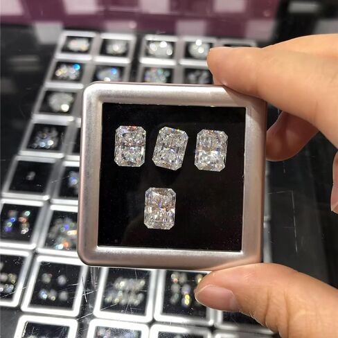 Radiant Cut Moissanite Loose Stone D Color VVS1 Excellent Cut Lab-Created with Certificate Brilliant Sparkle in Saudi Arabia