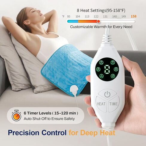 High-Heat Boost & Rapid Heat-Up XL Heating Pad for Back/Neck/Shoulder Pain Relief, Electric Pad for Period Cramps/Sore Muscles, Birthday Gifts for Women,Men (Summer Night Grey, 12"x24") in Saudi Arabia