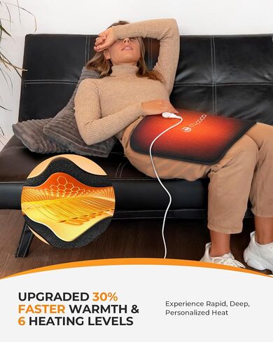 CooCoCo Hip Heating Pad for Hip Pain Relief, FSA Eligible Electric Hip Brace for Sciatica Pain Relief, Upgraded Heating Speed and Larger Heating Area, 6 Heating Levels, Auto-Off Timer, Hsa Store in Kuwait