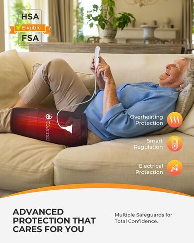 CooCoCo Hip Heating Pad for Hip Pain Relief, FSA Eligible Electric Hip Brace for Sciatica Pain Relief, Upgraded Heating Speed and Larger Heating Area, 6 Heating Levels, Auto-Off Timer, Hsa Store in Kuwait