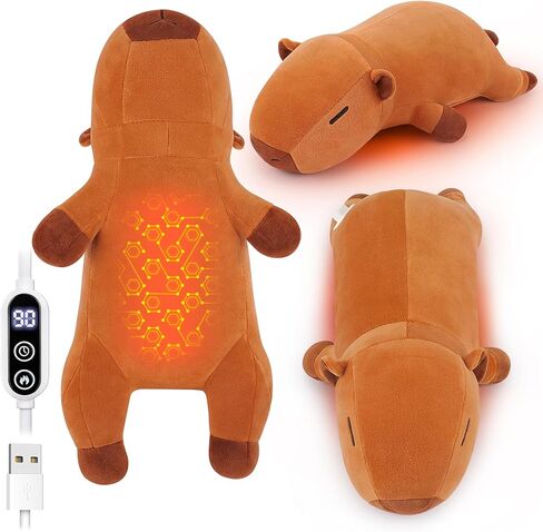 Electric Heating Pad for Period Cramps, Cuddly Soft 14" Black Cat Plush with a Hot Soft Belly USB Powered, Menstrual Heating Pad Neck Shoulder Pain Relief, Christmas Birthday Gift for Daughter Wife in Saudi Arabia