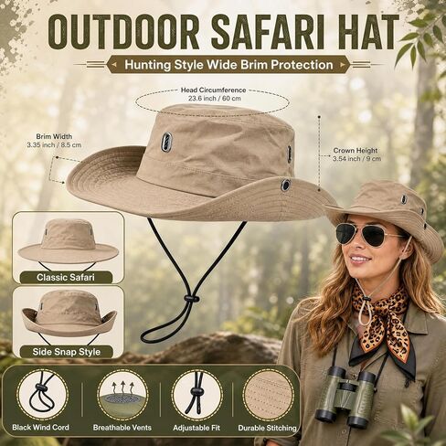 Women Safari Costume Accessories Sun Bucket Hat Leopard Scarf Binoculars Zoo Keeper Costume Halloween Cosplay in Saudi Arabia