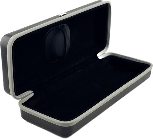 Eyeglasses Case with AirTag Compatible Holder | Metal Exterior & Soft Inner Velvet Fabric Shell Frame | Premium Protective Storage for Glasses | Modern Professional Slim Design | Black in Saudi Arabia