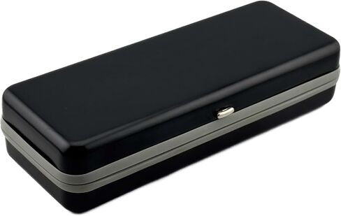 Eyeglasses Case with AirTag Compatible Holder | Metal Exterior & Soft Inner Velvet Fabric Shell Frame | Premium Protective Storage for Glasses | Modern Professional Slim Design | Black in Saudi Arabia