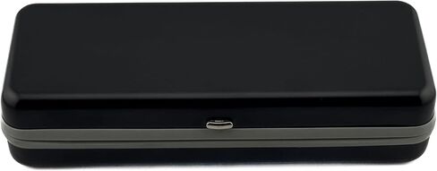 Eyeglasses Case with AirTag Compatible Holder | Metal Exterior & Soft Inner Velvet Fabric Shell Frame | Premium Protective Storage for Glasses | Modern Professional Slim Design | Black in Saudi Arabia