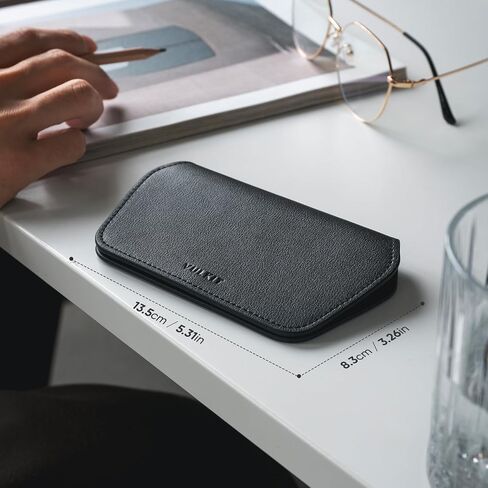 VULKIT Leather Glasses Case, Ultra Slim Sunglasses Case, Two Fixed Modes, Fits Most Eyeglasses & Sun Glasses in Kuwait
