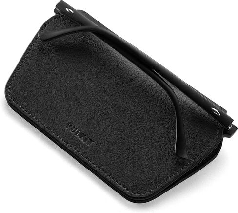 VULKIT Leather Glasses Case, Ultra Slim Sunglasses Case, Two Fixed Modes, Fits Most Eyeglasses & Sun Glasses in Kuwait