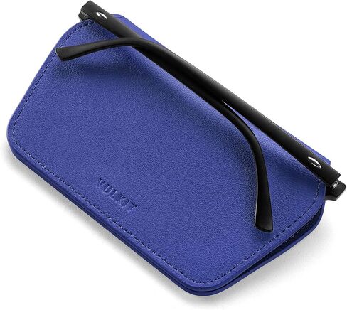 VULKIT Leather Glasses Case, Ultra Slim Sunglasses Case, Two Fixed Modes, Fits Most Eyeglasses & Sun Glasses in Kuwait