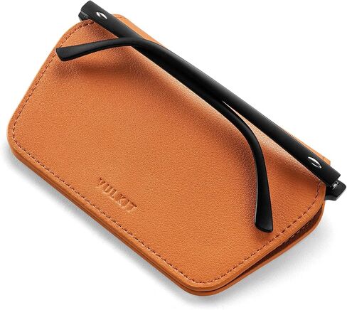 VULKIT Leather Glasses Case, Ultra Slim Sunglasses Case, Two Fixed Modes, Fits Most Eyeglasses & Sun Glasses in Kuwait