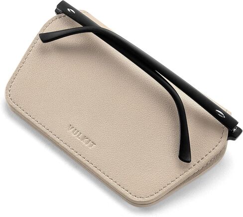 VULKIT Leather Glasses Case, Ultra Slim Sunglasses Case, Two Fixed Modes, Fits Most Eyeglasses & Sun Glasses in Kuwait