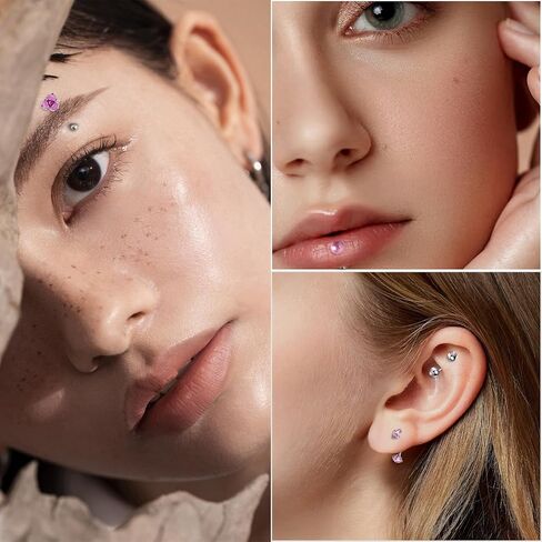 Eyebrow Rook Piercing Jewelry with Tools 16G Stainless Surgical Steel Rook Earrings Curved Barbell Eyebrow Rings Vertical Labret Lip Surface Tragus Frog Eyes Piercing Jewelry in Saudi Arabia