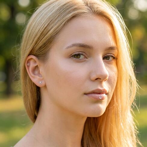 12pcs Glass Piercing Retainers 16G Curved Clear Nose Studs for Work Surgery Sports Cartilage Tragus Conch Daith Helix Nose Septum Eyebrow Piercing Jewelry for Men Women in Kuwait