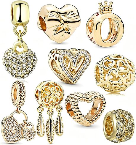 Doyafer 9 Pack Charms Silver Pendant for Pandora Bracelets and Necklaces Charms for Women's Necklace Bracelet Birthday Holiiday Jewelry Gift For Mom's Gift in Saudi Arabia