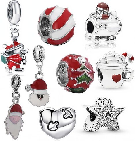 Doyafer 9 Pack Charms Silver Pendant for Pandora Bracelets and Necklaces Charms for Women's Necklace Bracelet Birthday Holiiday Jewelry Gift For Mom's Gift in Saudi Arabia