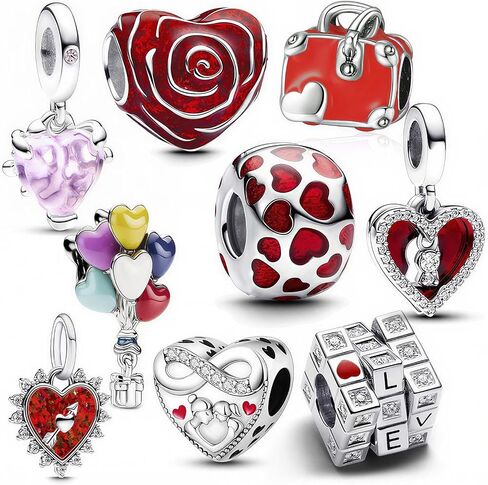 Doyafer 9 Pack Charms Silver Pendant for Pandora Bracelets and Necklaces Charms for Women's Necklace Bracelet Birthday Holiiday Jewelry Gift For Mom's Gift in Saudi Arabia