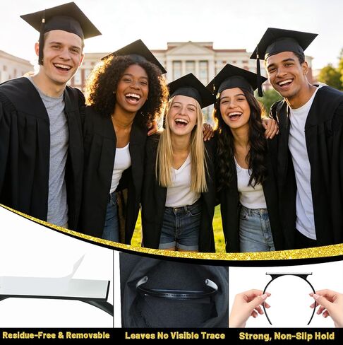 Sofeavo Graduation Cap Headband Insert - Secure Grad Cap Headband for Graduates, Women & Students - Keeps Hairstyle Intact for Graduation Hat Stability - Essential Hat Accessories in Saudi Arabia