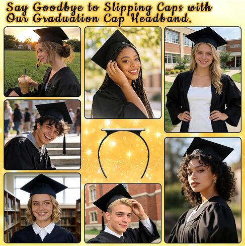 Sofeavo Graduation Cap Headband Insert - Secure Grad Cap Headband for Graduates, Women & Students - Keeps Hairstyle Intact for Graduation Hat Stability - Essential Hat Accessories in Saudi Arabia