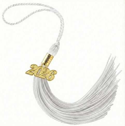 2026 Tassel Graduation, 2026 Graduations Cap White Tassels with 2026 Gold Charms for Stole Grad Cap Hat Graduate Accessories Ceremonies Memorial Regalia Decorations in Saudi Arabia