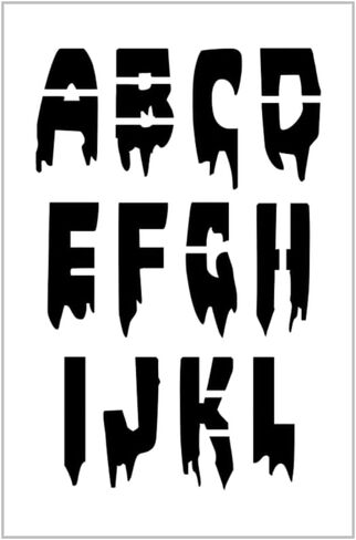 DRIPPING BLOOD Alphabet Stencil 2 Inch Vampire Halloween Font Letters Uppercase Set S1214 in Saudi Arabia