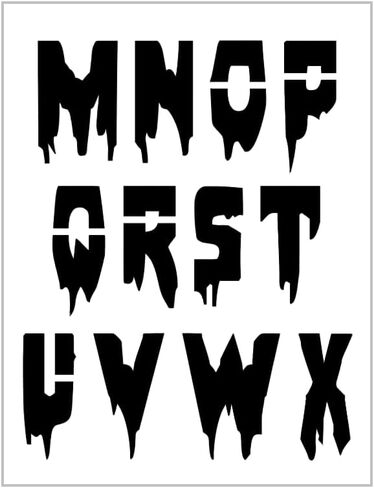 DRIPPING BLOOD Alphabet Stencil 2 Inch Vampire Halloween Font Letters Uppercase Set S1214 in Saudi Arabia
