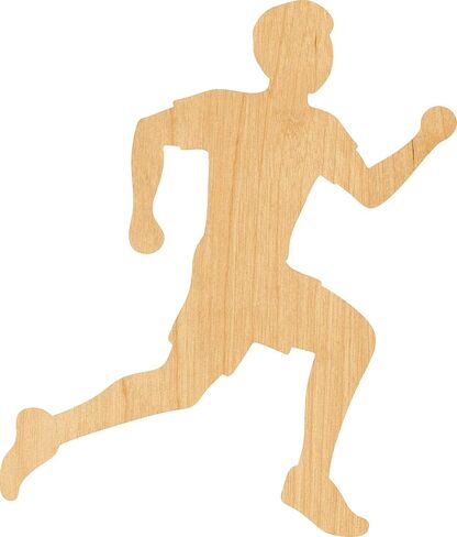 Running Man Laser Cut Out Wood Shape Craft Supply - 4 Inch in Saudi Arabia