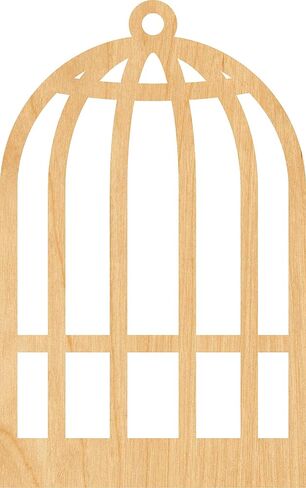 Bird Cage Laser Cut Out Wood Shape Craft Supply - 2" in Saudi Arabia