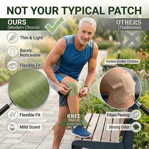 Original Herbal Knee Patches, Self-Heating Wormwood Warm Compress for Stiff Joints & Tired Muscles, Ergonomic Long-Lasting Mobility Support Sticker for Adults & Seniors 36-Pack in Kuwait