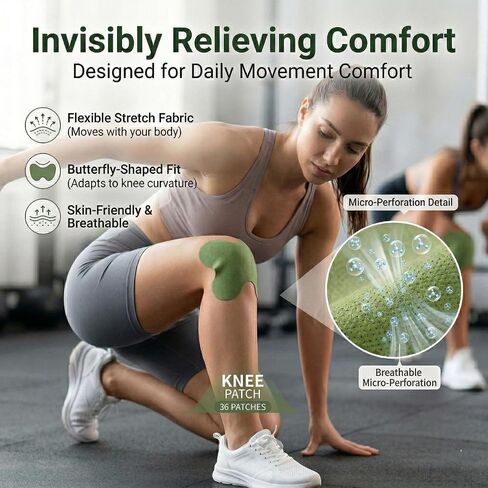 Original Herbal Knee Patches, Self-Heating Wormwood Warm Compress for Stiff Joints & Tired Muscles, Ergonomic Long-Lasting Mobility Support Sticker for Adults & Seniors 36-Pack in Kuwait