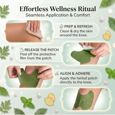 Original Herbal Knee Patches, Self-Heating Wormwood Warm Compress for Stiff Joints & Tired Muscles, Ergonomic Long-Lasting Mobility Support Sticker for Adults & Seniors 36-Pack in Kuwait