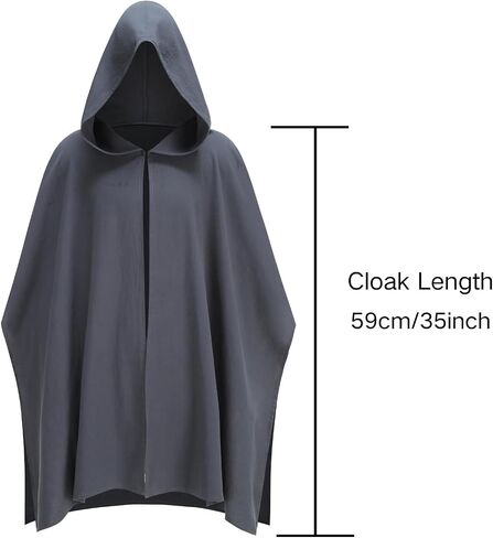Medieval Hooded Cloak for Adults, Vintage Renaissance Cape with Belt Hobbit Costume LARP Renaissance Fair Halloween in Kuwait