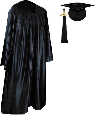 2025 Graduation Cap and Gown,Unisex Adult's Shiny Grad Robe Hat with Tassel Set - High School College Ceremony in Saudi Arabia