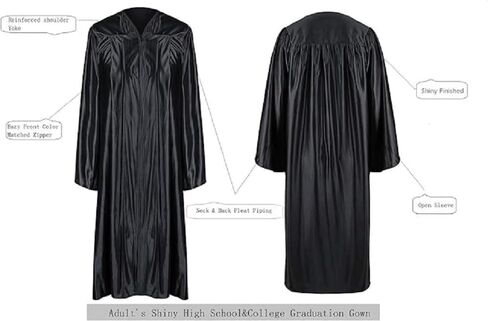 2025 Graduation Cap and Gown,Unisex Adult's Shiny Grad Robe Hat with Tassel Set - High School College Ceremony in Saudi Arabia
