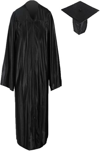 2025 Graduation Cap and Gown,Unisex Adult's Shiny Grad Robe Hat with Tassel Set - High School College Ceremony in Saudi Arabia