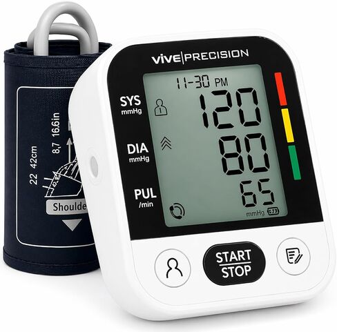 Blood Pressure Monitor - Upper Arm High Heart Rate Digital Sphygmomanometer BP Cuff Machine - Automatic Accurate Home Use BPM System for Hypertension- Pregnancy Must Have in Kuwait