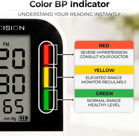 Blood Pressure Monitor - Upper Arm High Heart Rate Digital Sphygmomanometer BP Cuff Machine - Automatic Accurate Home Use BPM System for Hypertension- Pregnancy Must Have in Kuwait