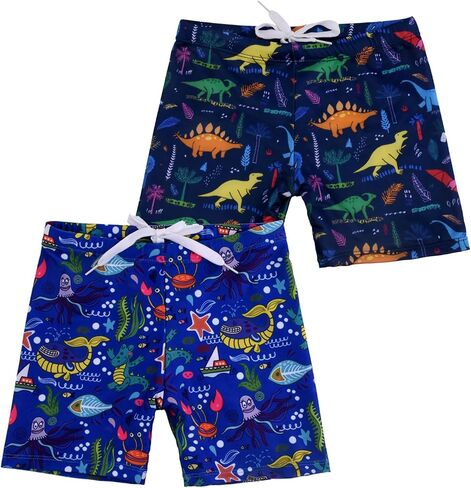 2-Pack Boys Swimming Trunks Toddler Dinosaur Swim Shorts Kids Swimwear Bathing Suit in Saudi Arabia