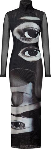 JW PEI Women's Sophia Eye Print Mesh Dress in Kuwait