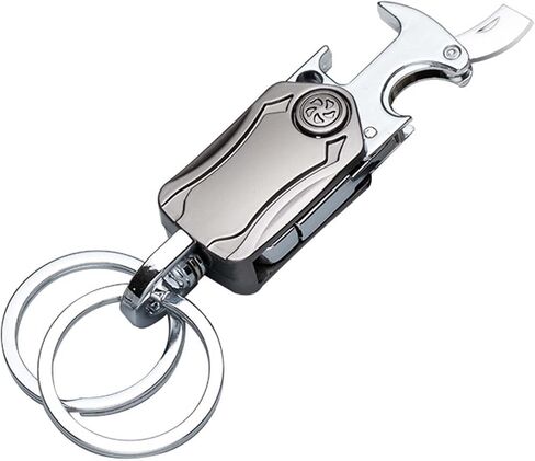 Multi-Function Keychain for Men - Dual Key Ring Organizer with Bottle Opener, Phone Stand & Fidget Spinner，Llaveros para Hombres Car Key Chain. in Saudi Arabia