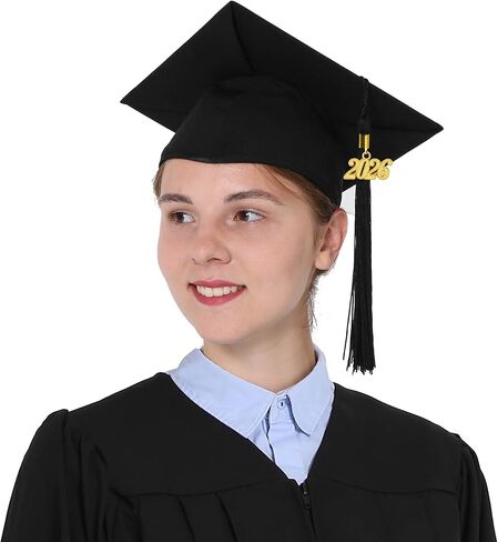 GraduationMall Masters Graduation Gown Cap with 2026 Tassel Graduation, Unisex Economy Set for Grad Party, Black 57 Plus(6'0"-6'2") in Kuwait