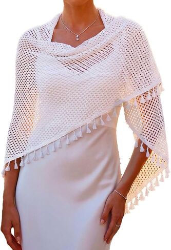 JAKAWIN Mesh Shawl Wraps Beige Cape Boho Hip Scarf for Women in Kuwait