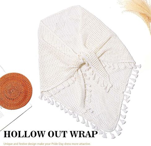 JAKAWIN Mesh Shawl Wraps Beige Cape Boho Hip Scarf for Women in Kuwait