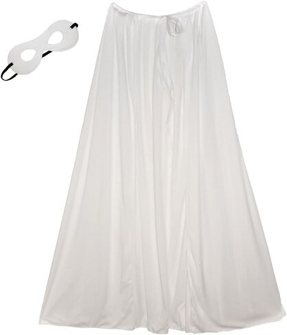20" White Superhero Cape & Mask Costume Set - Cosplay Halloween Birthday Party in Saudi Arabia