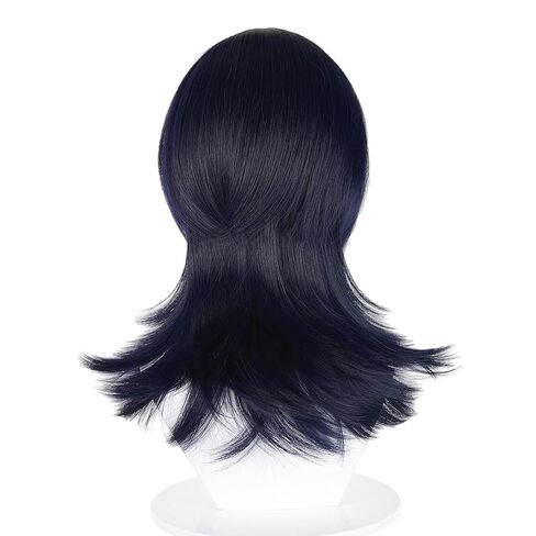 Probeauty Black Mixed Blue Wig with Choker Anime Cosplay Wig with Bangs for Halloween Costume Party in Saudi Arabia
