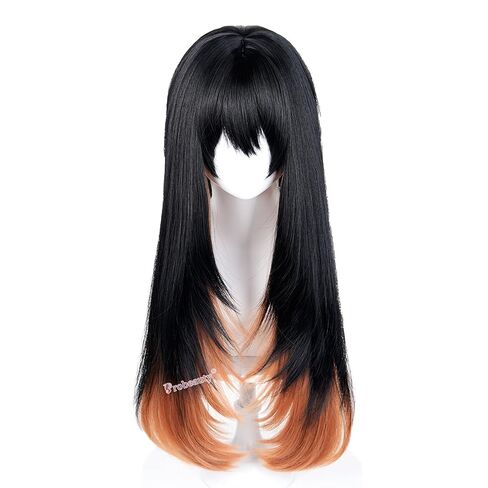 Probeauty Black Mixed Blue Wig with Choker Anime Cosplay Wig with Bangs for Halloween Costume Party in Saudi Arabia