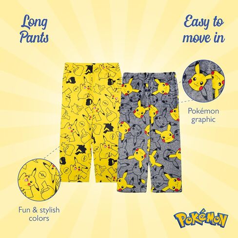 Pokémon Boys' 2-pack Pajama Pant, Soft & Comfortable for Kids in Kuwait