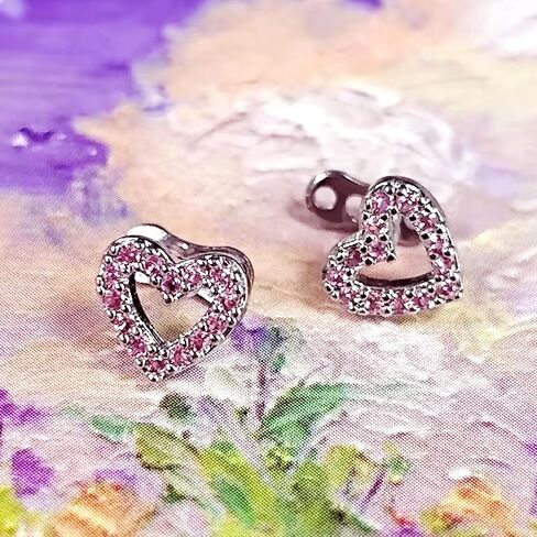 2pcs 14G Cubic Zirconia Heart Dermal Anchor Tops and Base Surgical Stainless Steel CZ Crystal Microdermals Body Piercings Studs Personalized Jewelry Gift for Women Men in Saudi Arabia