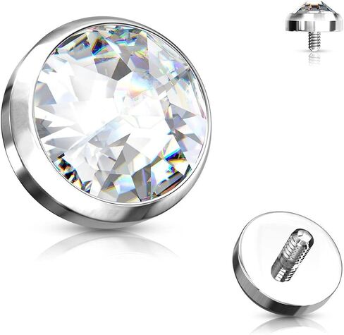 Luxe Modz 14G مرساة جلدية ملولبة داخليًا 14 قيراط من الذهب المسطح قبة تشيكوسلوفاكيا الجلدية 4 مم 5 مم 6 مم مجوهرات ثقب الجلد in Kuwait