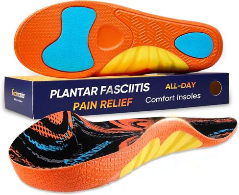 Footmaster Plantar Fasciitis Pain Relief Insoles,All-Day Comfort Orthotic Shoe Inserts with Arch Support,Shock Absorbing for Heel Pain and Flat Feet in Kuwait