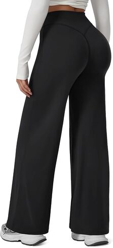 Straight Leg Leggings Women, Butt Lifting High Waisted Wide Leg Yoga Pants, No Front Seam Workout Gym Lounge Pants in Saudi Arabia